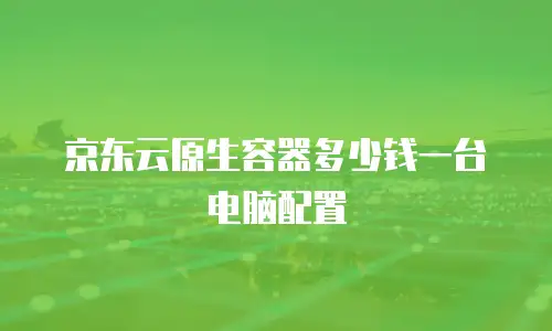 京东云原生容器多少钱一台电脑配置