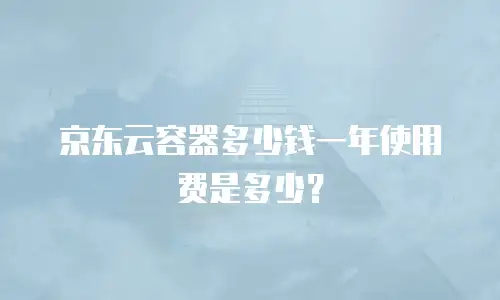 京东云容器多少钱一年使用费是多少？