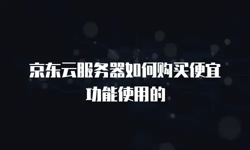 京东云服务器如何购买便宜功能使用的