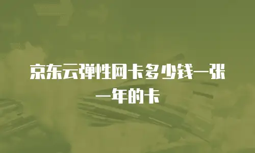 京东云弹性网卡多少钱一张一年的卡