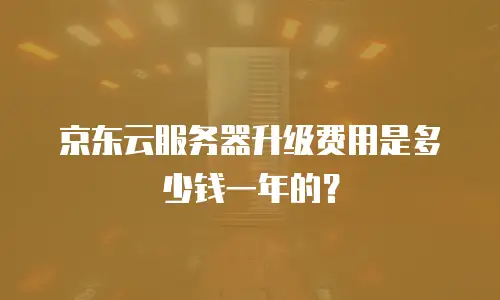 京东云服务器升级费用是多少钱一年的？