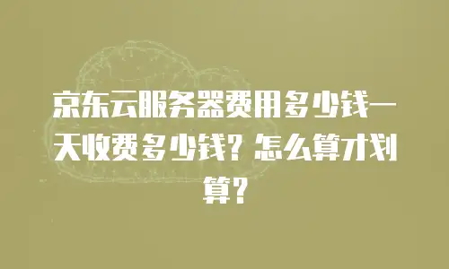 京东云服务器费用多少钱一天收费多少钱？怎么算才划算？