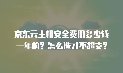 京东云主机安全费用多少钱一年的？怎么选才不超支？