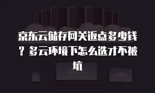 京东云储存网关返点多少钱？多云环境下怎么选才不被坑