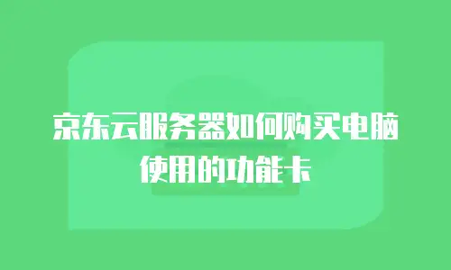 京东云服务器如何购买电脑使用的功能卡