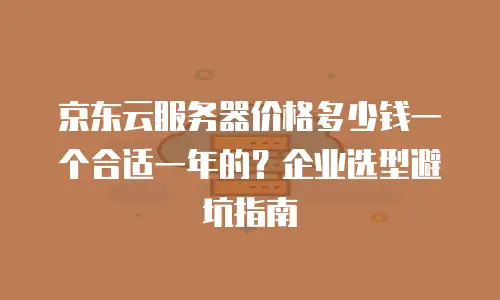 京东云服务器价格多少钱一个合适一年的？企业选型避坑指南