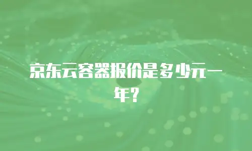 京东云容器报价是多少元一年？