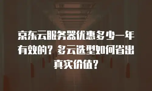 京东云服务器优惠多少一年有效的？多云选型如何省出真实价值？