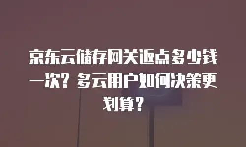 京东云储存网关返点多少钱一次？多云用户如何决策更划算？