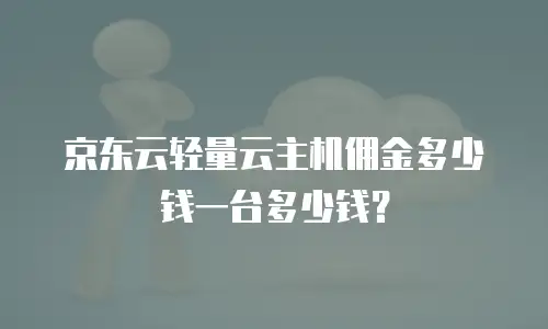 京东云轻量云主机佣金多少钱一台多少钱？