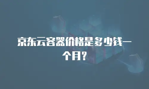 京东云容器价格是多少钱一个月？