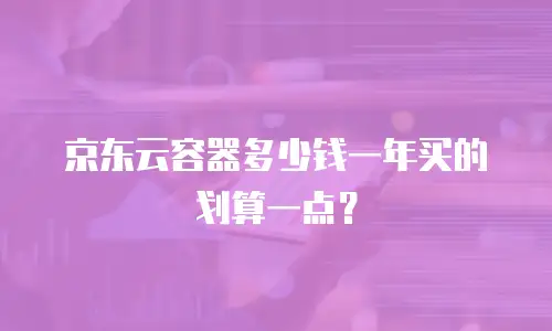 京东云容器多少钱一年买的划算一点？