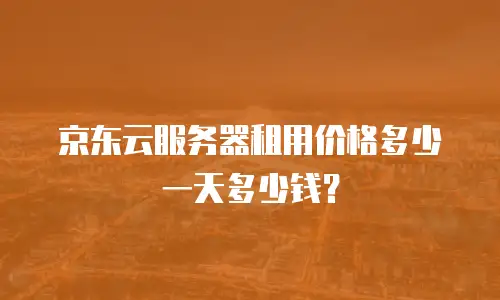 京东云服务器租用价格多少一天多少钱？