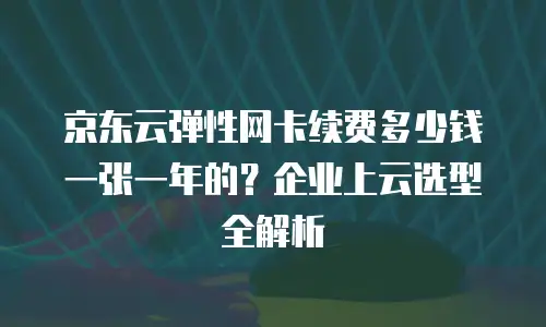 京东云弹性网卡续费多少钱一张一年的？企业上云选型全解析
