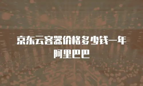 京东云容器价格多少钱一年 阿里巴巴