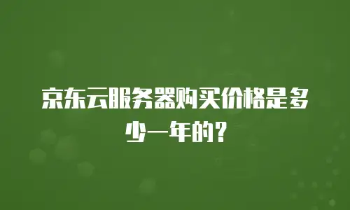 京东云服务器购买价格是多少一年的？
