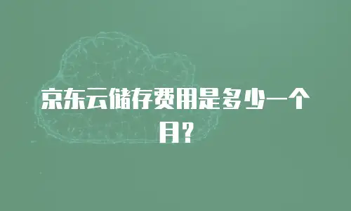 京东云储存费用是多少一个月？