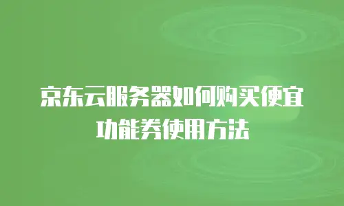 京东云服务器如何购买便宜功能券使用方法
