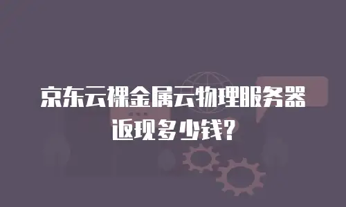 京东云裸金属云物理服务器返现多少钱？