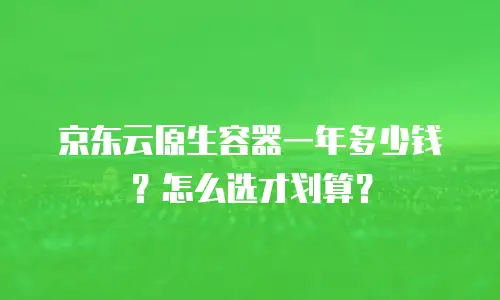 京东云原生容器一年多少钱？怎么选才划算？