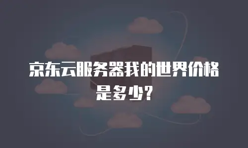 京东云服务器我的世界价格是多少？
