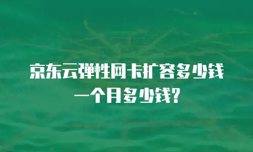 京东云弹性网卡扩容多少钱一个月多少钱？