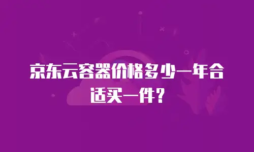 京东云容器价格多少一年合适买一件？