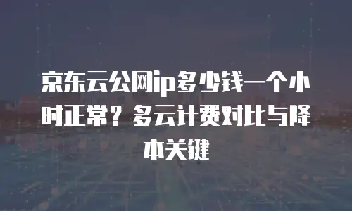 京东云公网ip多少钱一个小时正常？多云计费对比与降本关键