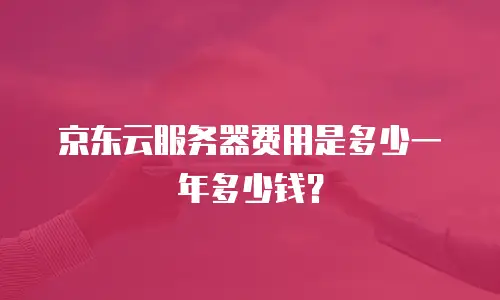 京东云服务器费用是多少一年多少钱？