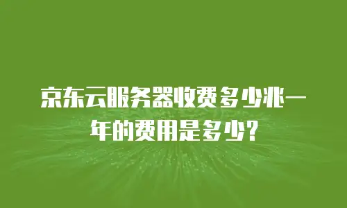京东云服务器收费多少兆一年的费用是多少？