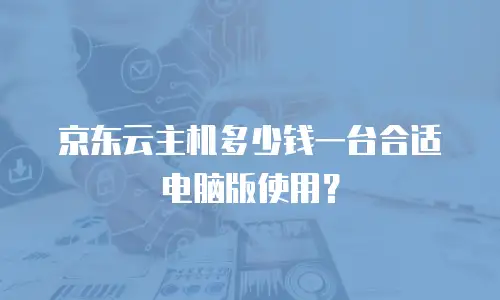 京东云主机多少钱一台合适电脑版使用？
