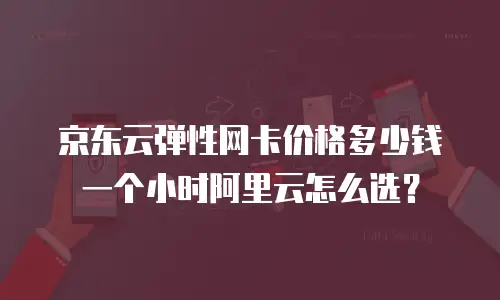 京东云弹性网卡价格多少钱一个小时阿里云怎么选？