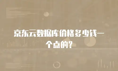 京东云数据库价格多少钱一个点的？