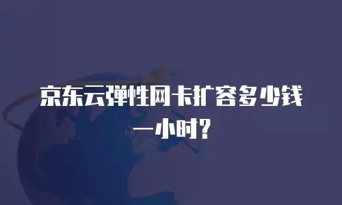 京东云弹性网卡扩容多少钱一小时？