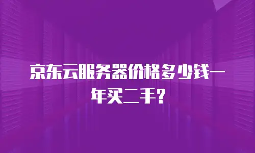 京东云服务器价格多少钱一年买二手？