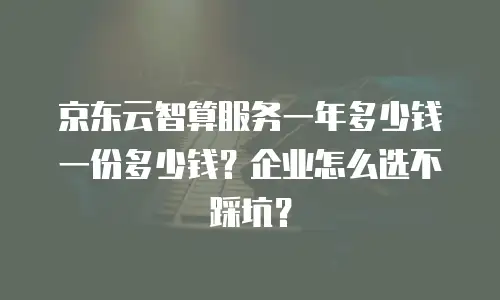 京东云智算服务一年多少钱一份多少钱？企业怎么选不踩坑？