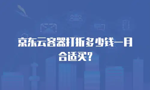 京东云容器打折多少钱一月合适买？