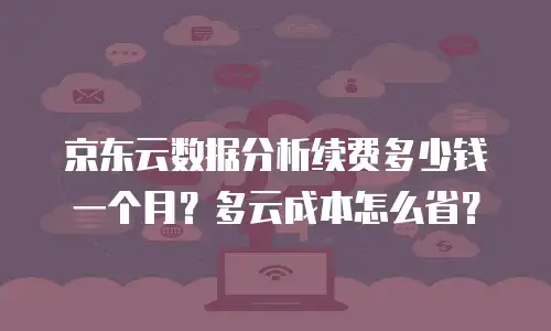 京东云数据分析续费多少钱一个月？多云成本怎么省？