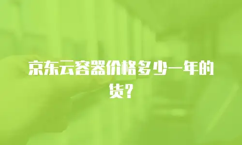 京东云容器价格多少一年的货？