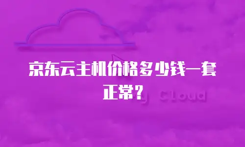 京东云主机价格多少钱一套正常？