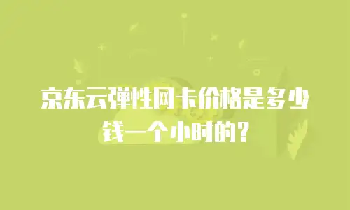京东云弹性网卡价格是多少钱一个小时的？
