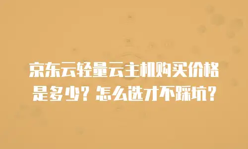京东云轻量云主机购买价格是多少？怎么选才不踩坑？