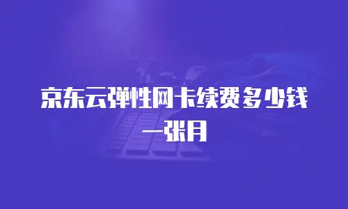 京东云弹性网卡续费多少钱一张月