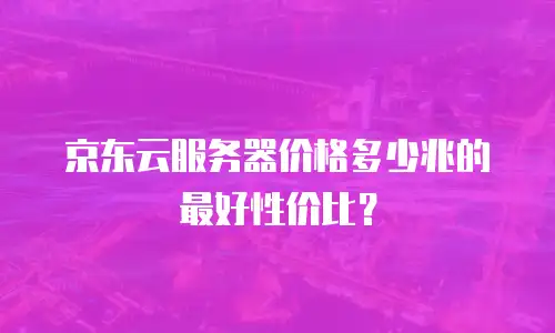 京东云服务器价格多少兆的最好性价比？