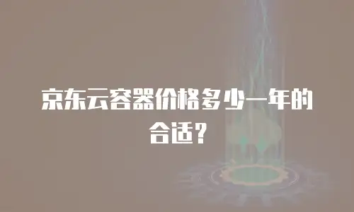 京东云容器价格多少一年的合适？
