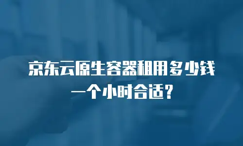 京东云原生容器租用多少钱一个小时合适？
