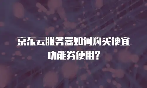 京东云服务器如何购买便宜功能券使用？