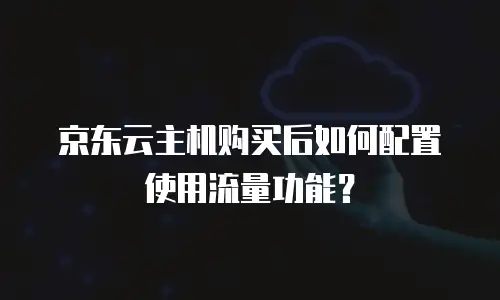 京东云主机购买后如何配置使用流量功能？