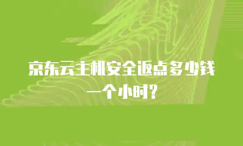 京东云主机安全返点多少钱一个小时？