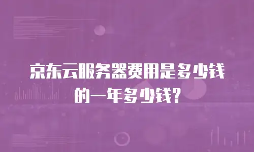 京东云服务器费用是多少钱的一年多少钱？